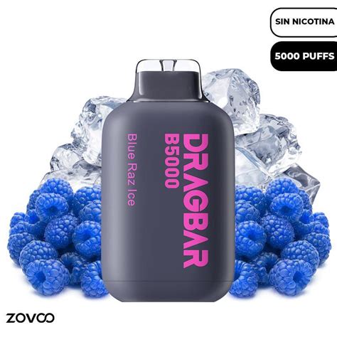 Vaper Desechable SIN NICOTINA Dragbar B5000 Blue Raz Ice by Zovoo |SHSDISTRIBUTION.COM