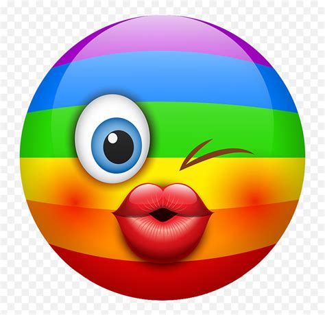 Rainbow Smileys Stickers - Emoji Rainbow Smiley Face,Rainbow Emoticons - free transparent emoji ...