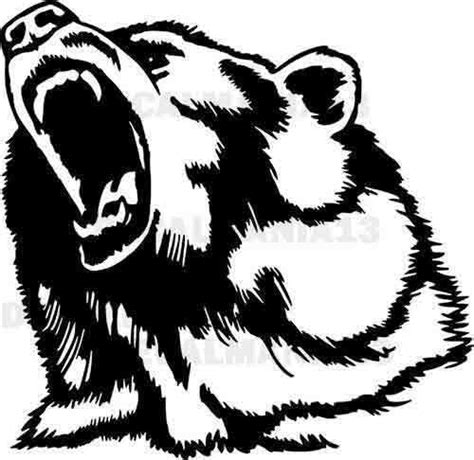 Bear Head Angry Grizzly Wall Car Truck Window Vinyl Sticker Decal | eBay