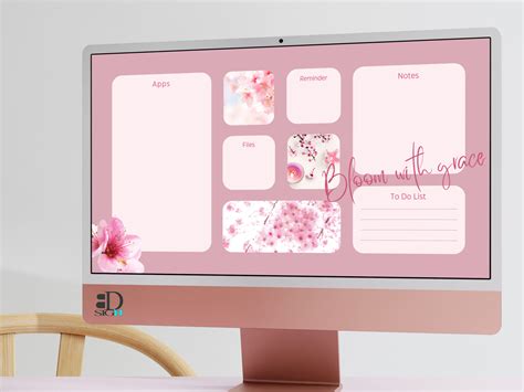 Pink Blossom Aesthetic Desktop Wallpaper Graphic by BDSign · Creative ...