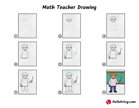 Math Teacher Drawing - HelloArtsy