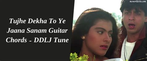 Tujhe Dekha To Ye Jaana Sanam Guitar Chords - DDLJ Tune Chords - Msworldsite