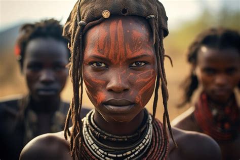 Premium AI Image | Wild African tribes African American young native ...