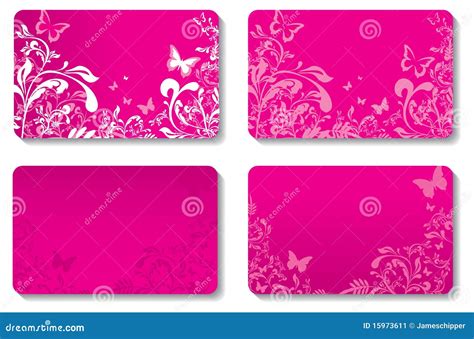 Floral Business Cards Stock Image - Image: 15973611