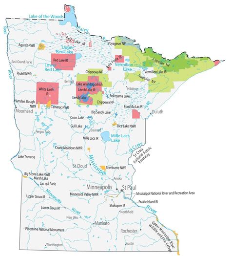 Map of Minnesota - Cities and Roads - GIS Geography