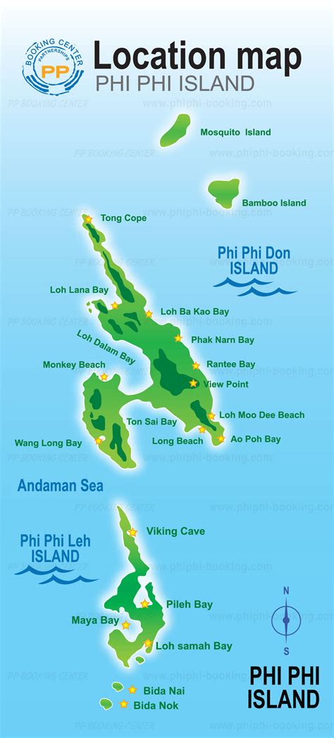 Map Of Phi Phi Island, Phuket Krabi Koh Lanta And Thailand