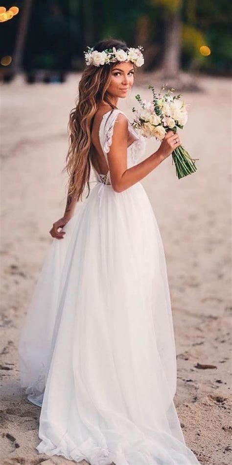 18 Hawaiian Wedding Dresses For Your Love Story | Beach wedding dress boho, Summer wedding dress ...