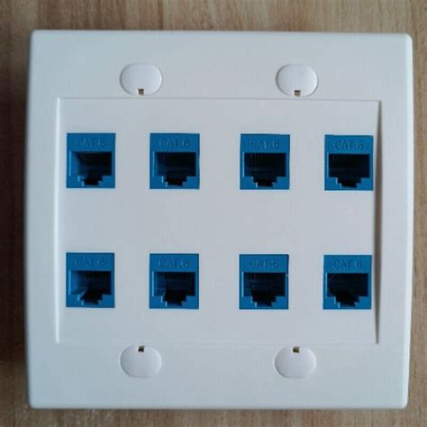 Ethernet Wall Plate 8 Port - Gang Cat6 RJ45 Jack Cable Faceplate Female9739 | eBay