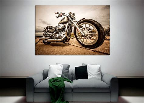 Harley Davidson Wall Art Motorbike Wall Art Harley Davidson | Etsy