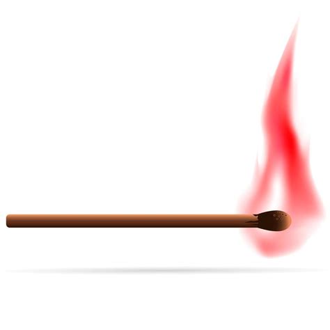 Realistic fire on a wooden matches. Red flames blazed, hot on wooden ...