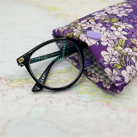Purple Floral Fabric Glasses Case Floral Glasses Case | Etsy