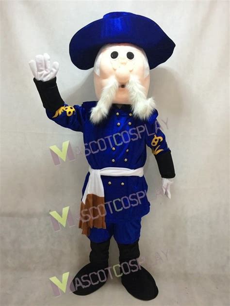 Rebel in Royal Blue Hat Mascot Costume