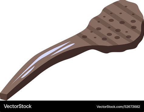 Wooden kitchen spatula flipping food on grill Vector Image