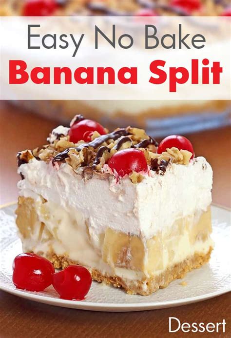 Easy No Bake Banana Split Dessert Recipe