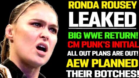 WWE News! CM Punk Initial Plans At AEW All Out! Ronda Rousey WWE Leaks ...