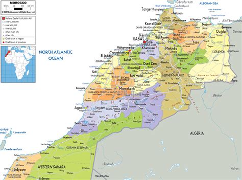 Large political and administrative map of Morocco with roads, cities and airports | Morocco ...