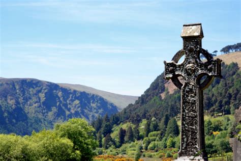 Irish High Cross And Landscape Stock Photo - Download Image Now - iStock