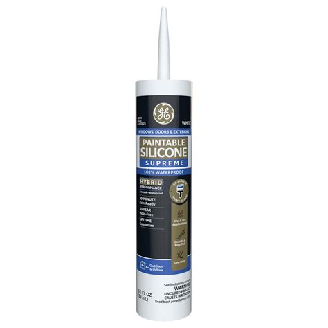 GE Paintable Silicone Supreme 10.1 oz. Window and Door Silicone Sealant ...