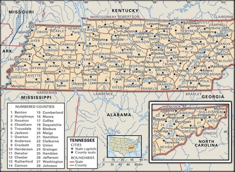 Printable Map Of Tennessee Counties And Cities - Printable Maps