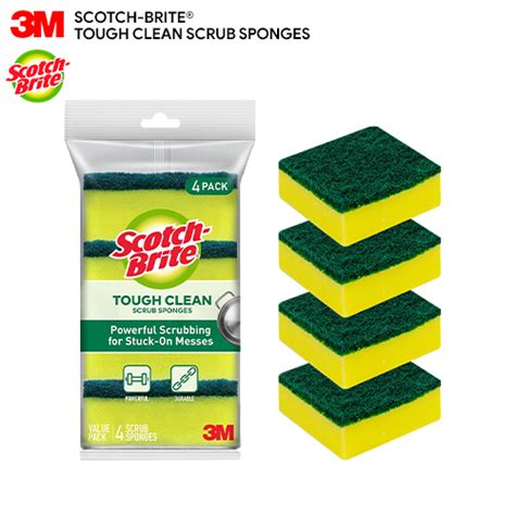 KM Lighting - Product - 3M™ Scotch-Brite® Tough Clean Scrub Sponge (4 Pcs/Value Pack)