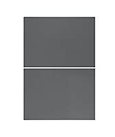 WTC Dust Grey Gloss Vogue Lacquered Finish 900mm 2 Drawer Drawer Front Fascia Set 18mm Thick ...