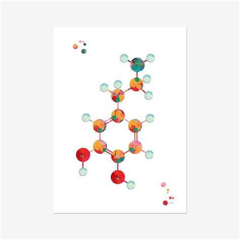 Dopamine Molecule Science Art Print Chemical Structure Of Dopamine ...