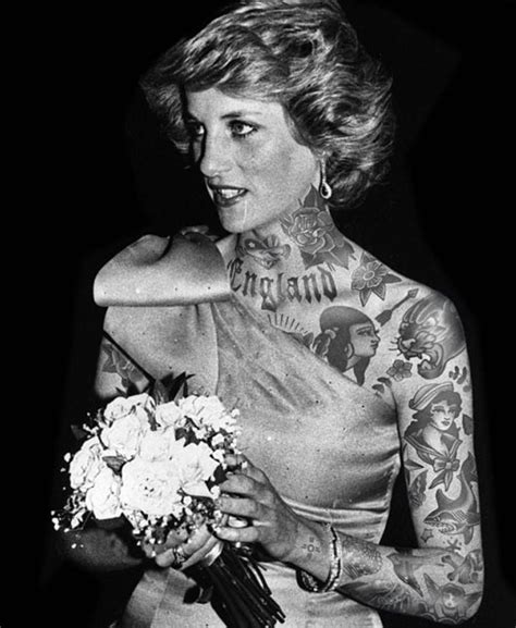 Diana, Princess of Wales if she were tattooed. Old Tattoos, Fake ...