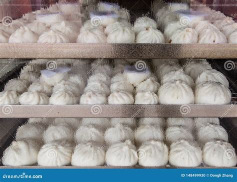 Chinese Steam Bun in Food Display Stock Photo - Image of diet, buns ...