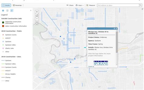 2018 Spokane Regional Road Construction Map Available Now | SRTC