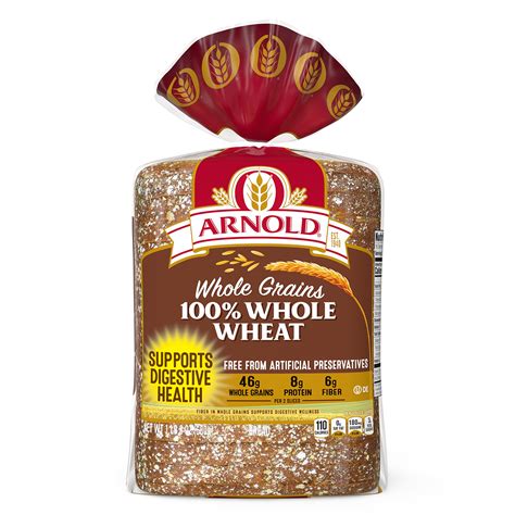 Buy Arnold Whole Grains 100% Whole Wheat Bread, Baked with Simple ...