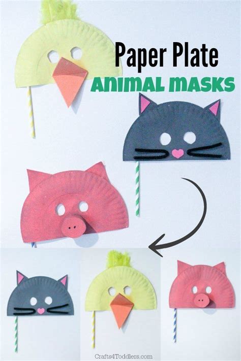 Check out these adorable Paper Plate Animal Masks! They are such a fun ...