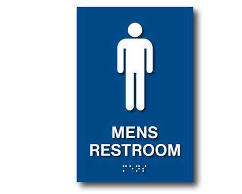 Braille Men’s Restroom Sign – 9″h x 6″w – Harvey Signs Inc