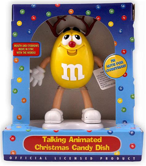 Amazon.com | M&M's Talking Animated Christmas Candy Dish Yellow: Food Dispensers: Candy Servers