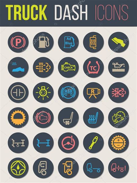 Truck dashboard icon set — Stock Vector © vipervxw #134023418