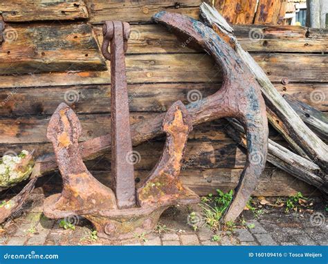 Rusty Old Ship Anchors on the Shore Stock Photo - Image of industrial, marine: 160109416