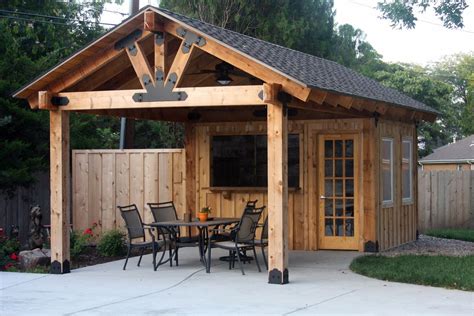 #16X24ShedPlans | Backyard pavilion, Pool house shed, Backyard sheds