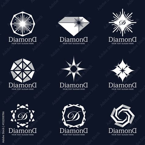 Diamond and Jewellery logo vector set design Stock Vector | Adobe Stock