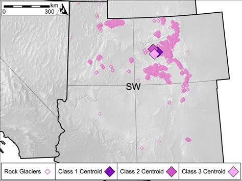 Locations of SW Region rock glacier inventory features (n = 4870), as ...