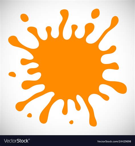 Orange hand drawn paint splash Royalty Free Vector Image