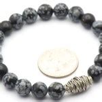 Snowflake Obsidian Stretch Bracelet | Hill Tribe Silver Bracelet ...