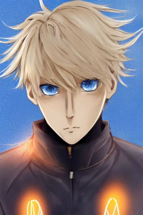 Anime Guy With Blond Hair And Blue Eyes