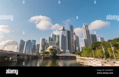 Singapore time lapse 4K, city skyline timelapse at Marina Bay Stock ...