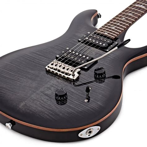 PRS SE Custom 24 Electric Guitar - Charcoal Burst - Zebra Muzik