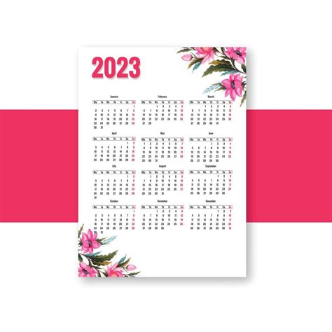 Three Year Calendar Template Botanical Style Horizont - vrogue.co