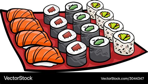 Sushi lunch cartoon Royalty Free Vector Image - VectorStock