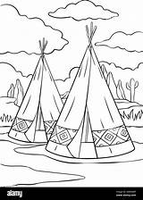 Native American Indian Tepee Coloring Page Stock Vector Image & Art  Alamy sketch template