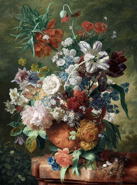 Jan van Huysum - "Flowers in Vase" | Flower painting, Floral painting, Art