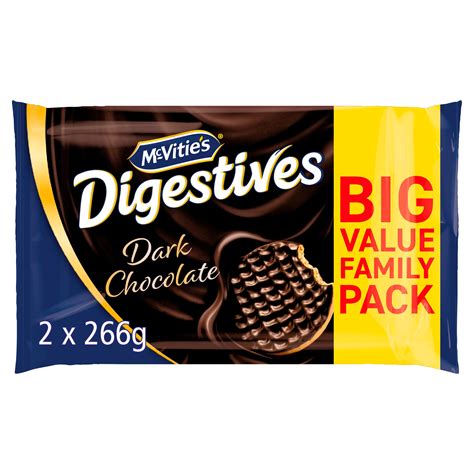 McVitie's Digestives Dark Chocolate 2 x 266g | Chocolate Biscuits ...