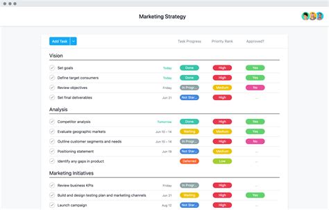 Marketing Strategy Template • Asana