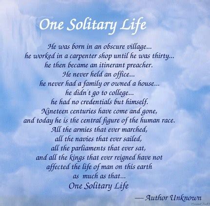 Lessons Worth Re-Learning: One Solitary Life